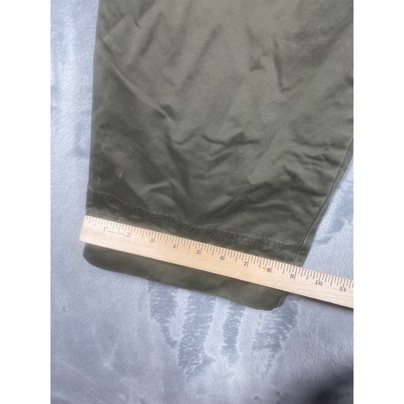 J. Crew Men's Olive Green Cargo Pants Button Fly Cotton Lined 35x30 Baggy Y2K - Picture 8 of 11